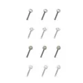Multi-Pack Silvertone and Black CZ Pronged Nose Pins 12 Pack - 20 Gauge at Spencer's
