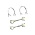 Multi-Pack Aurora Borealis Effect Heart Horseshoe Rings and Barbells 2 Pair - 14 Gauge at Spencer's