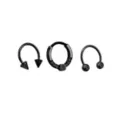 Multi-Pack CZ Black Horseshoe Rings and Clicker Septum Ring 3 Pack - 16 Gauge at Spencer's