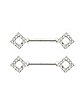 Silvertone Diamond Nipple Barbells - 14 Gauge