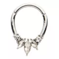 Flower Petal CZ Hinged Septum Ring - 16 Gauge at Spencer's