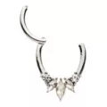 Flower Petal CZ Hinged Septum Ring - 16 Gauge at Spencer's