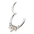 Flower Petal CZ Hinged Septum Ring - 16 Gauge at Spencer's