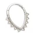Silvertone Oval Spike Septum Ring - 16 Gauge at Spencer's