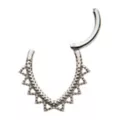 Silvertone Oval Spike Septum Ring - 16 Gauge at Spencer's