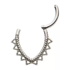 Silvertone Oval Spike Septum Ring - 16 Gauge at Spencer's