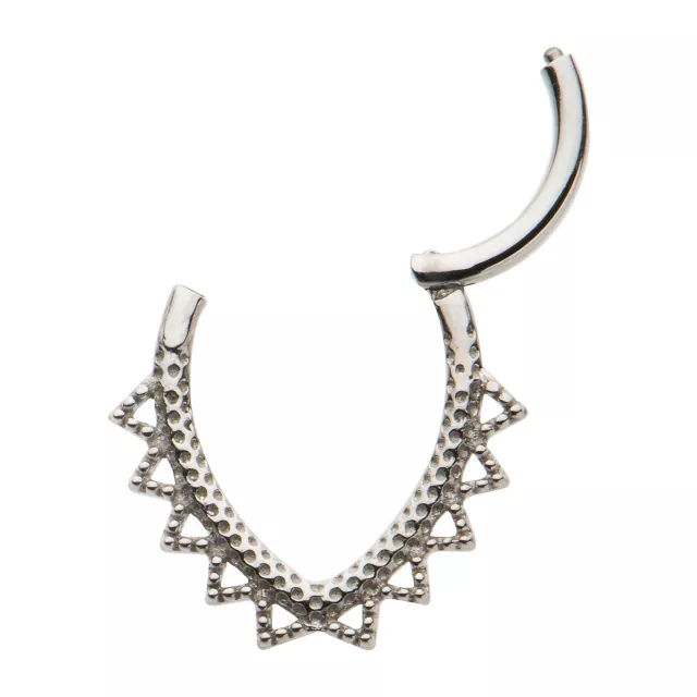 Silvertone Oval Spike Septum Ring - 16 Gauge at Spencer's