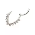 Silvertone Oval Spike Septum Ring - 16 Gauge at Spencer's