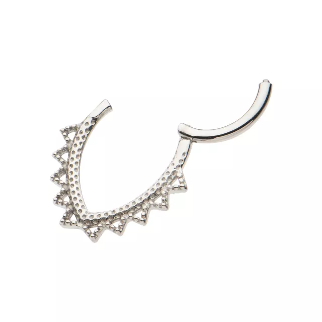 Silvertone Oval Spike Septum Ring - 16 Gauge at Spencer's