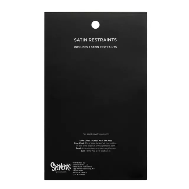Black Satin Restraints at Spencer's