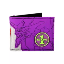 Purple Neon Genesis Evangelion Bifold Wallet at Spencer's
