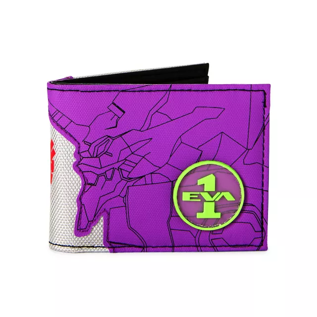 Purple Neon Genesis Evangelion Bifold Wallet at Spencer's