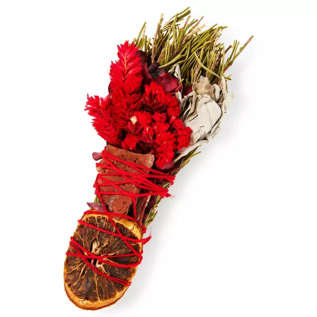 Red Floral Ritual Sage Wand at Spencer's