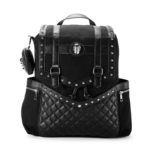 Black Studded Skull Rucksack Backpack at Spencer's