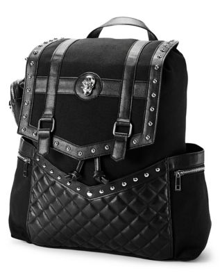Black Studded Skull Rucksack Backpack