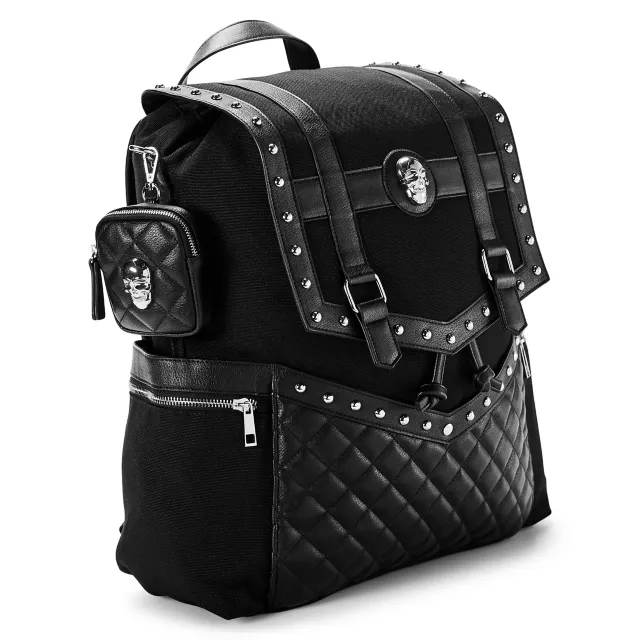 Black Studded Skull Rucksack Backpack at Spencer's