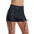 Black Lace Up Shorts at Spencer's