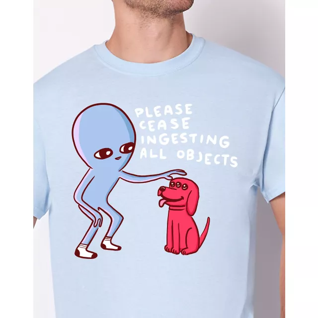 Please Cease Ingesting Objects T Shirt - Nathan W. Pyle at Spencer's
