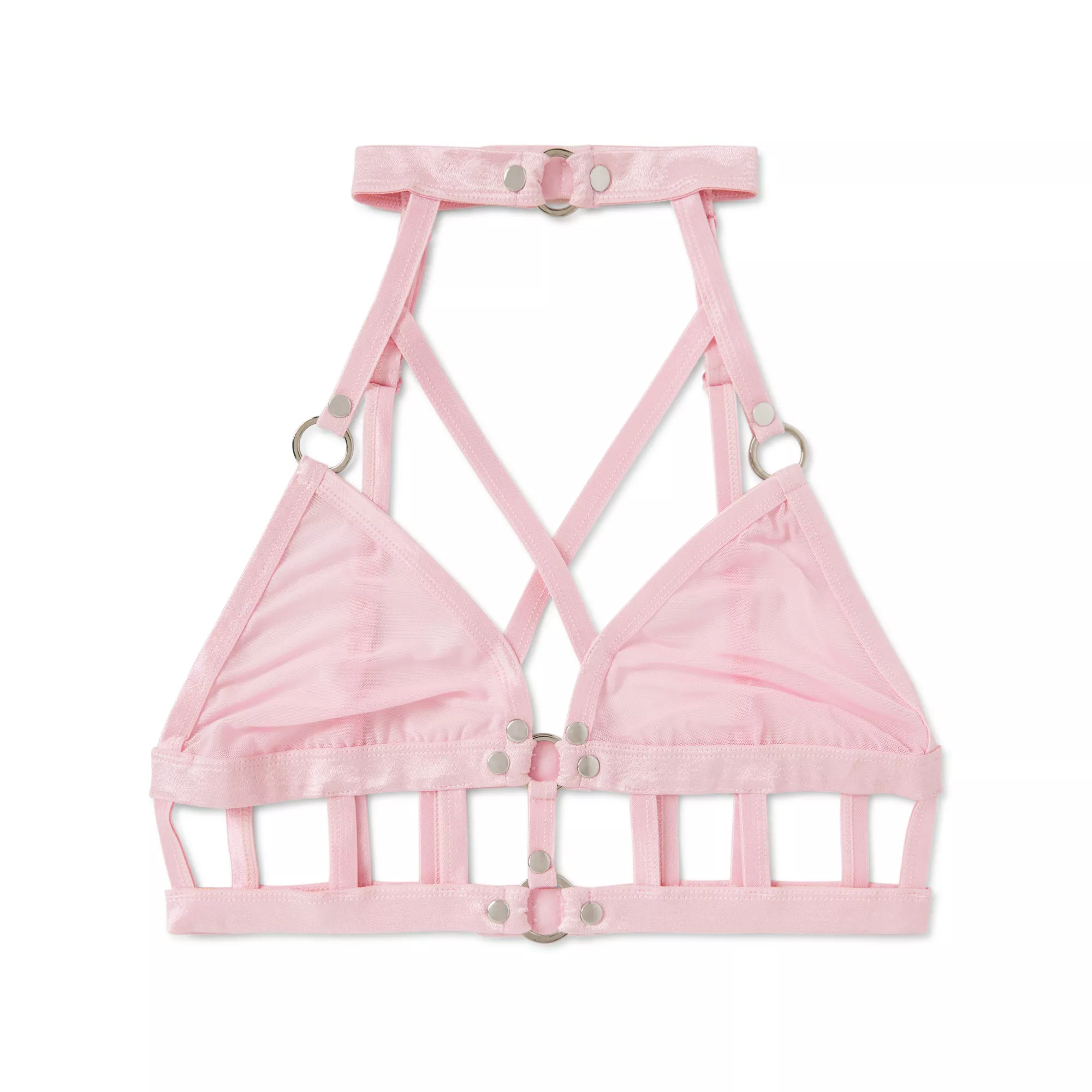 Pink Strappy Choker Bralette at Spencer's
