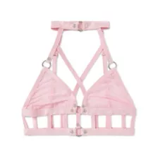 Pink Strappy Choker Bralette at Spencer's