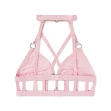 Pink Strappy Choker Bralette at Spencer's