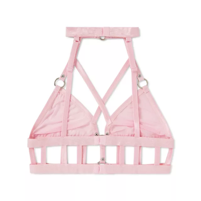 Pink Strappy Choker Bralette at Spencer's