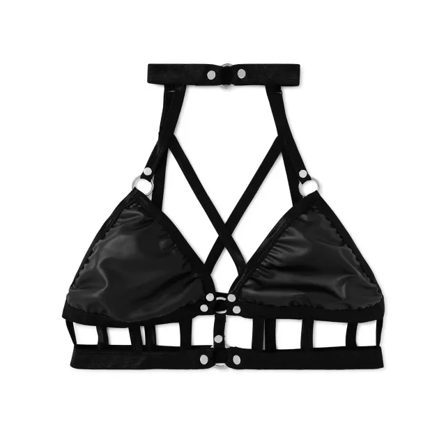 Black Strappy Choker Bralette at Spencer's