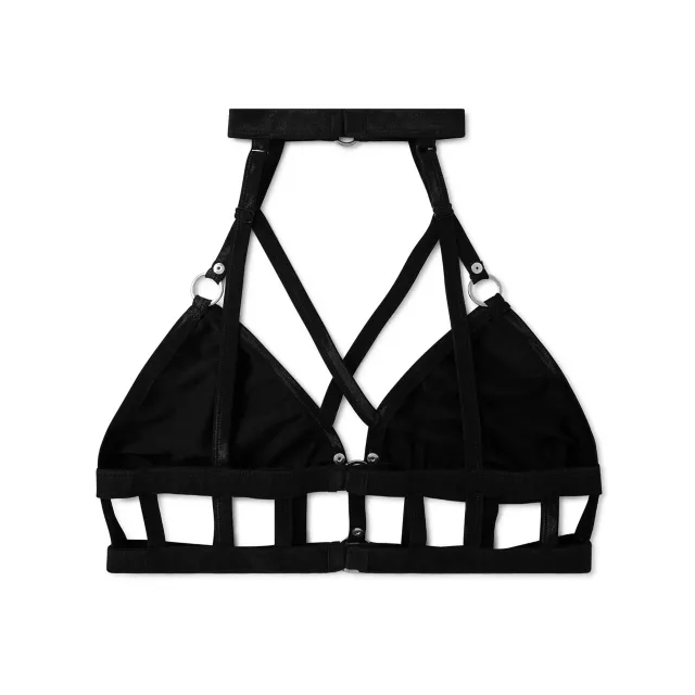 Black Strappy Choker Bralette at Spencer's