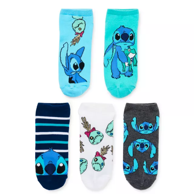 Stitch No Show Socks 5 Pack - Lilo & Stitch at Spencer's