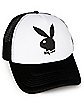 Playboy Black and White Trucker Hat