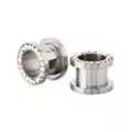 Silvertone CZ Aurora Borealis Effect Titanium Screw Fit Tunnels at Spencer's