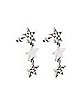 CZ Three Star Dangle Earrings- 20 Gauge