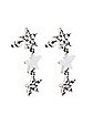 CZ Three Star Dangle Earrings- 20 Gauge