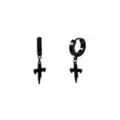 Black Drip Cross Hoop Dangle Earrings at Spencer's