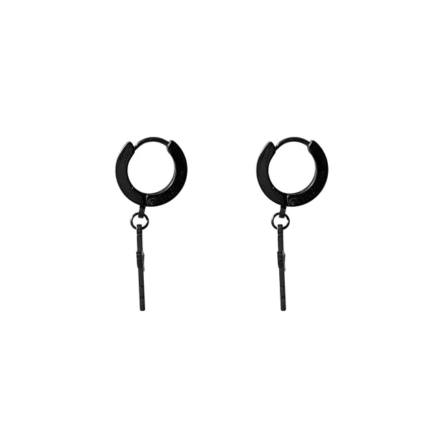 Black Drip Cross Hoop Dangle Earrings at Spencer's