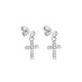 CZ Cross Stud Dangle Earrings at Spencer's