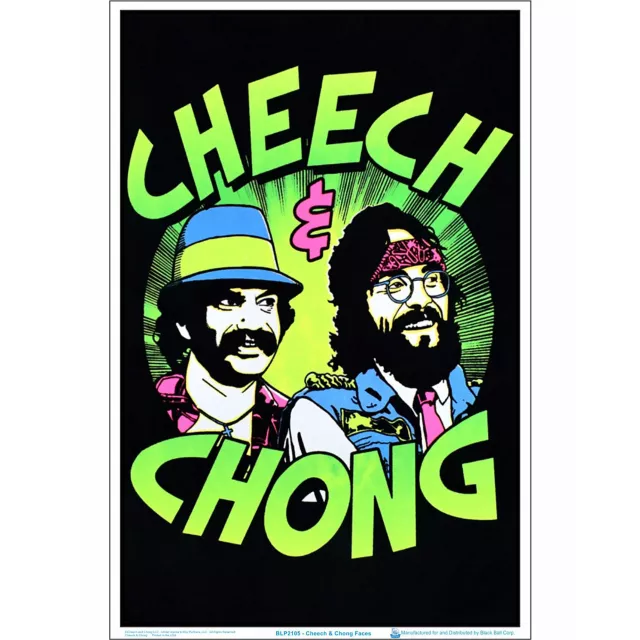 Cheech & Chong Faces Black Light Poster - Spencer's