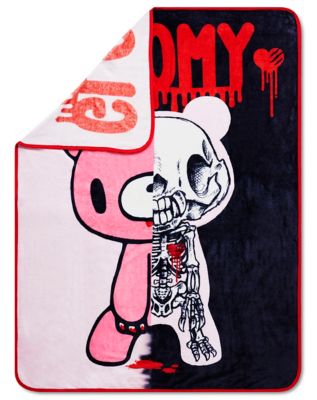 Gloomy Bear Skeleton Fleece Blanket