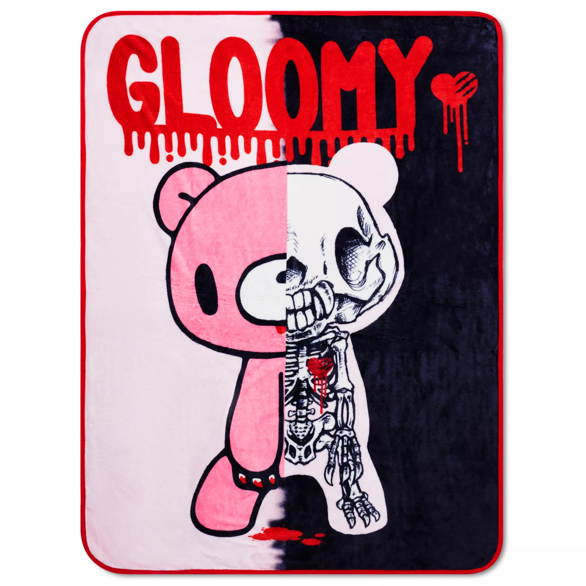 Gloomy Bear Skeleton Fleece Blanket at Spencer's