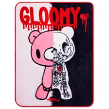 Gloomy Bear Skeleton Fleece Blanket - Spencer's