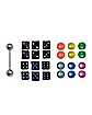 Barbell with Multi-Color Dice Extra Balls - 14 Gauge