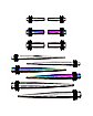 Multi-Pack Silvertone and Rainbow Plugs and Tapers - 6 Pair
