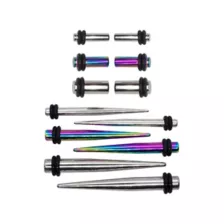 Multi-Pack Silvertone and Rainbow Plugs and Tapers - 6 Pair at Spencer's