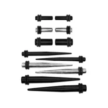 Multi-Pack Black and Silvertone Plugs and Tapers - 6 Pair at Spencer's
