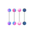 Multi-Pack Pink and Blue Pronged Industrial Barbells 4 Pack - 14 Gauge at Spencer's