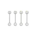 Multi-Pack CZ and Aurora Borealis Silvertone Barbells 4 Pack - 14 Gauge at Spencer's