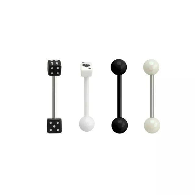 Multi-Pack Dice and Card Barbells 4 Pack - 14 Gauge at Spencer's