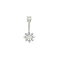 CZ Aurora Borealis-Effect Flower Belly Ring - 14 Gauge at Spirit Halloween