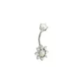 CZ Aurora Borealis-Effect Flower Belly Ring - 14 Gauge at Spirit Halloween