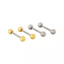 Multi-Pack Silvertone and Goldtone Barbells 4 Pack - 14 Gauge at Spencer's